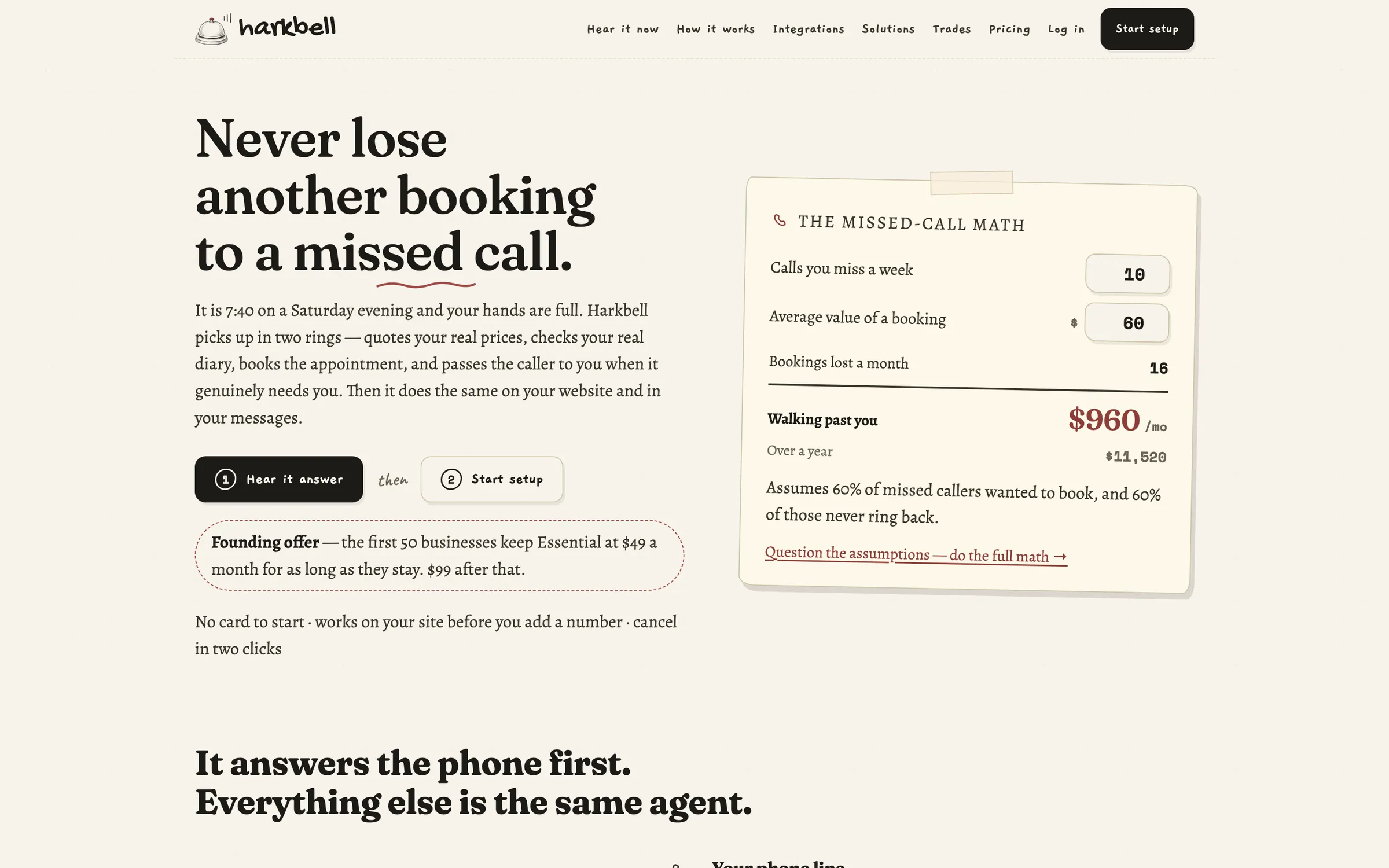 Harkbell, the AI voice agent co-owned and run by Softech Ops